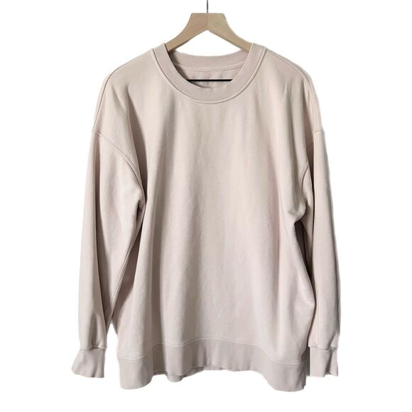 lululemon athletica Tops - Lululemon Perfectly Oversized Crew in Pink Bliss Cotton Terry Size 10